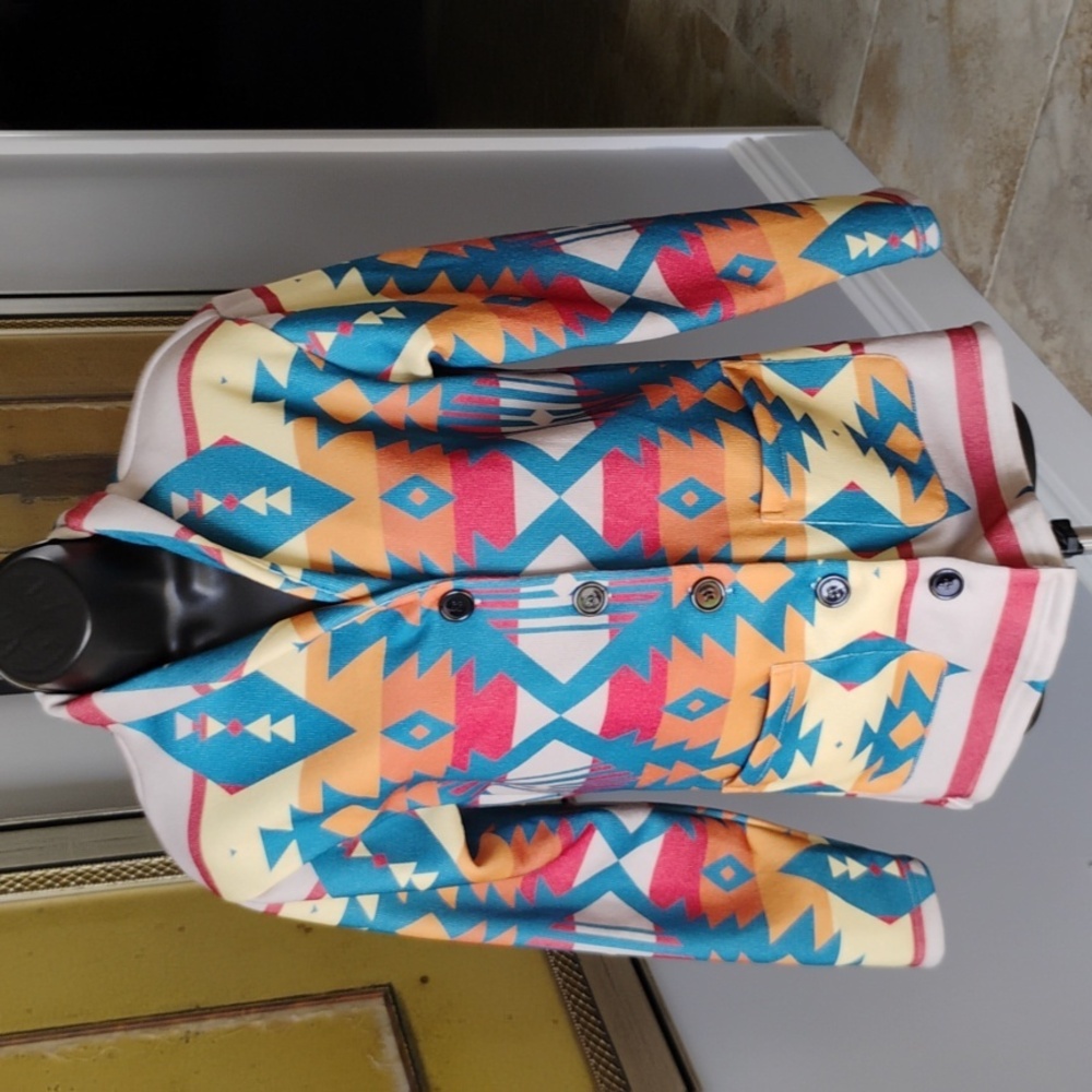 Misslook Aztec Design Cotton Knit Women's Jacket size small